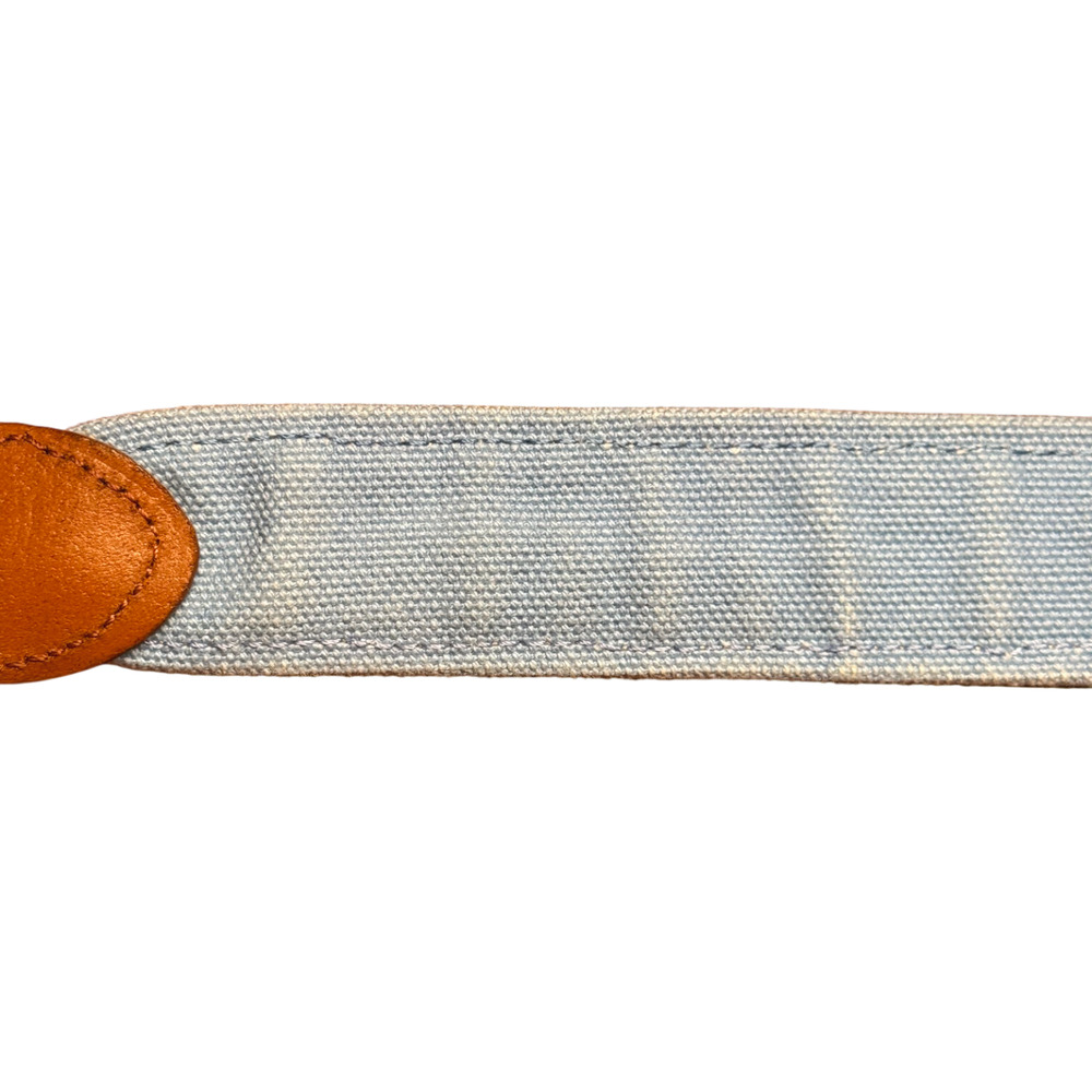 Leather Man Ltd Men's Sz 36 Multi Color Stripe Leather Belt Preppy - Picture 10 of 10